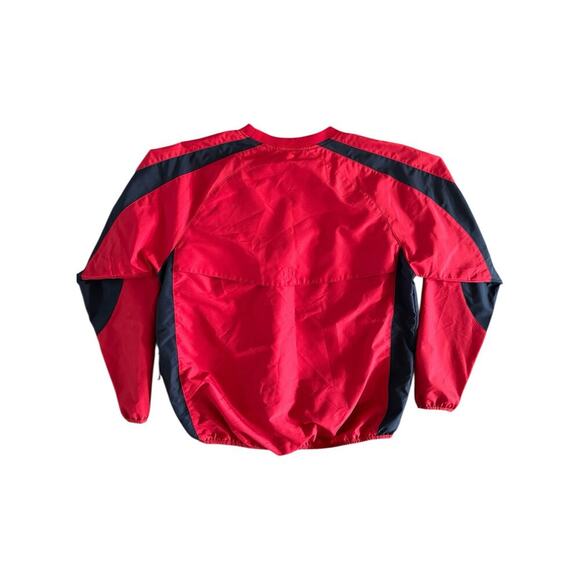 Cooperstown Dreams Park Men’s M Red Lined Pullover Windbreaker Jacket V Neck - Picture 6 of 8